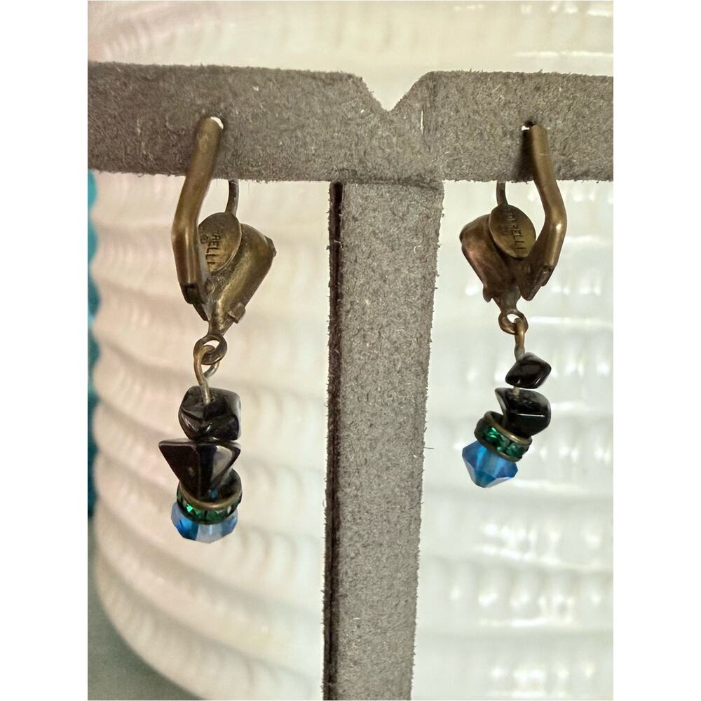 Sorrelli Crystal Beaded Brass Tone Dangle Earrings - Picture 7 of 8